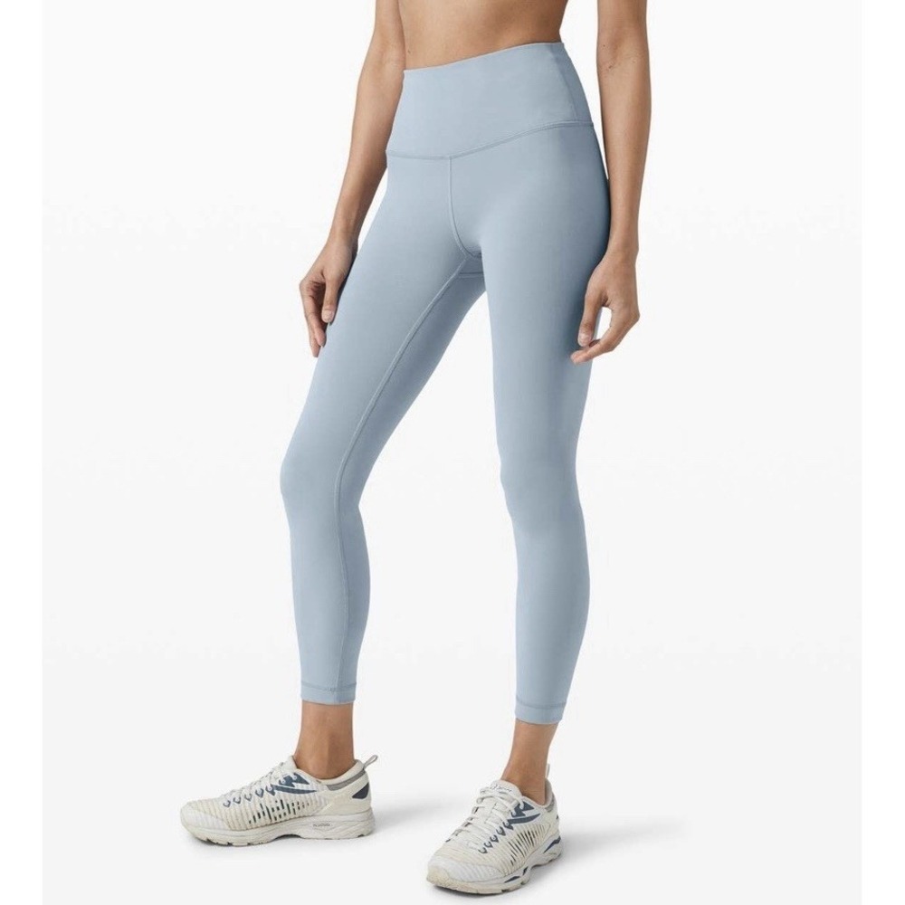 Lululemon Womens Wunder Train High Rise 25 Leggings Size 8 Chambray Blue Everlux